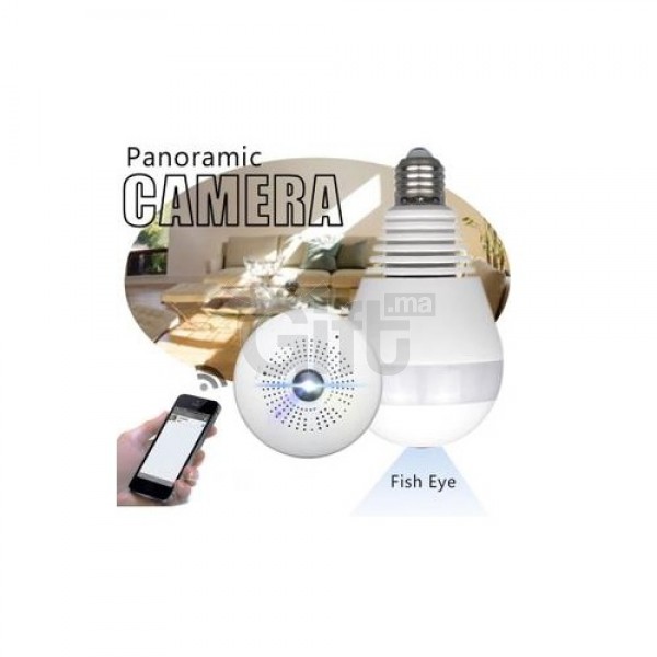 Ampoule - Caméra Espion - Wifi HD Panoramique 360° Avec Accès par Smartphone