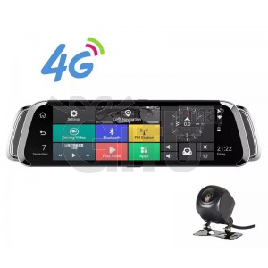 Dashcam - Rétroviseur Voiture Avec Écran Tactile 10 pouces équipé de System Android + GPS + Wifi + Support Carte SIM + Bluetooth + Surveillance En Temps Réel & Caméra De Recul