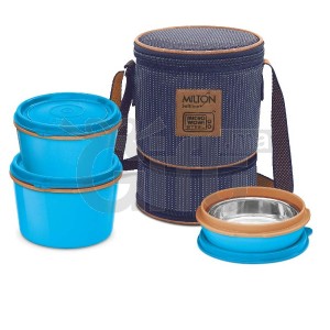 Lunch Box - Milton Flexi Tiffin 2+1, INSULATED TIFFIN - 3 Containers 200, 350 & 500 Ml