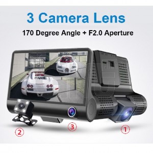 Camera voiture - Dashcam avec 3 caméras