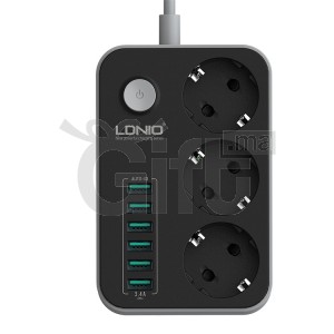 Multiprise LDNIO - 3 Prise de courant 6 Port USB 