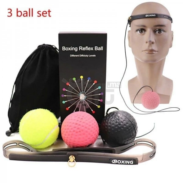 FAGINEY Ballon réflexe de boxe pour équipement de boxe avec bandeau pour le  soulagement du stress de boxe, ballon d'entraînement de boxe, balle de boxe  
