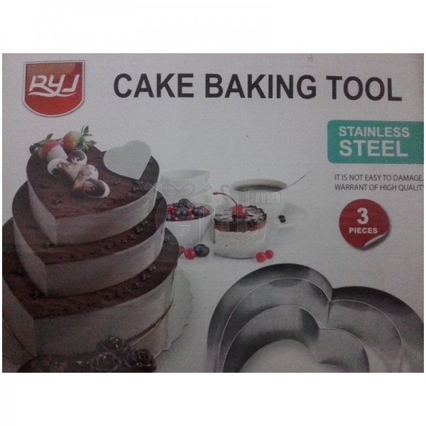 Moule A Cake Cake Baking Tool Stainless Steel 3 Pieces Coeur