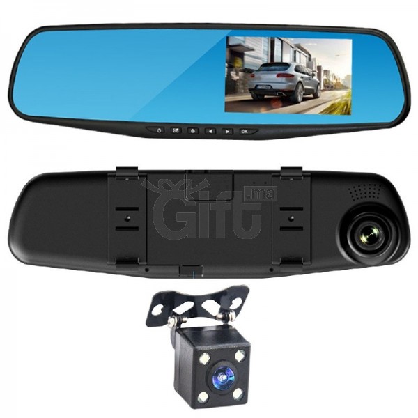 Acheter Caméra de rétroviseur pour voiture, enregistreur vidéo à écran  tactile, rétroviseur de tableau de bord, caméra avant et arrière, miroir  DVR, boîte noire