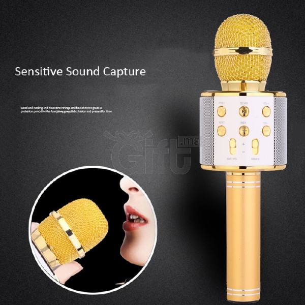 Universal - Microphone karaoke bluetooth sans fil pour,, micro