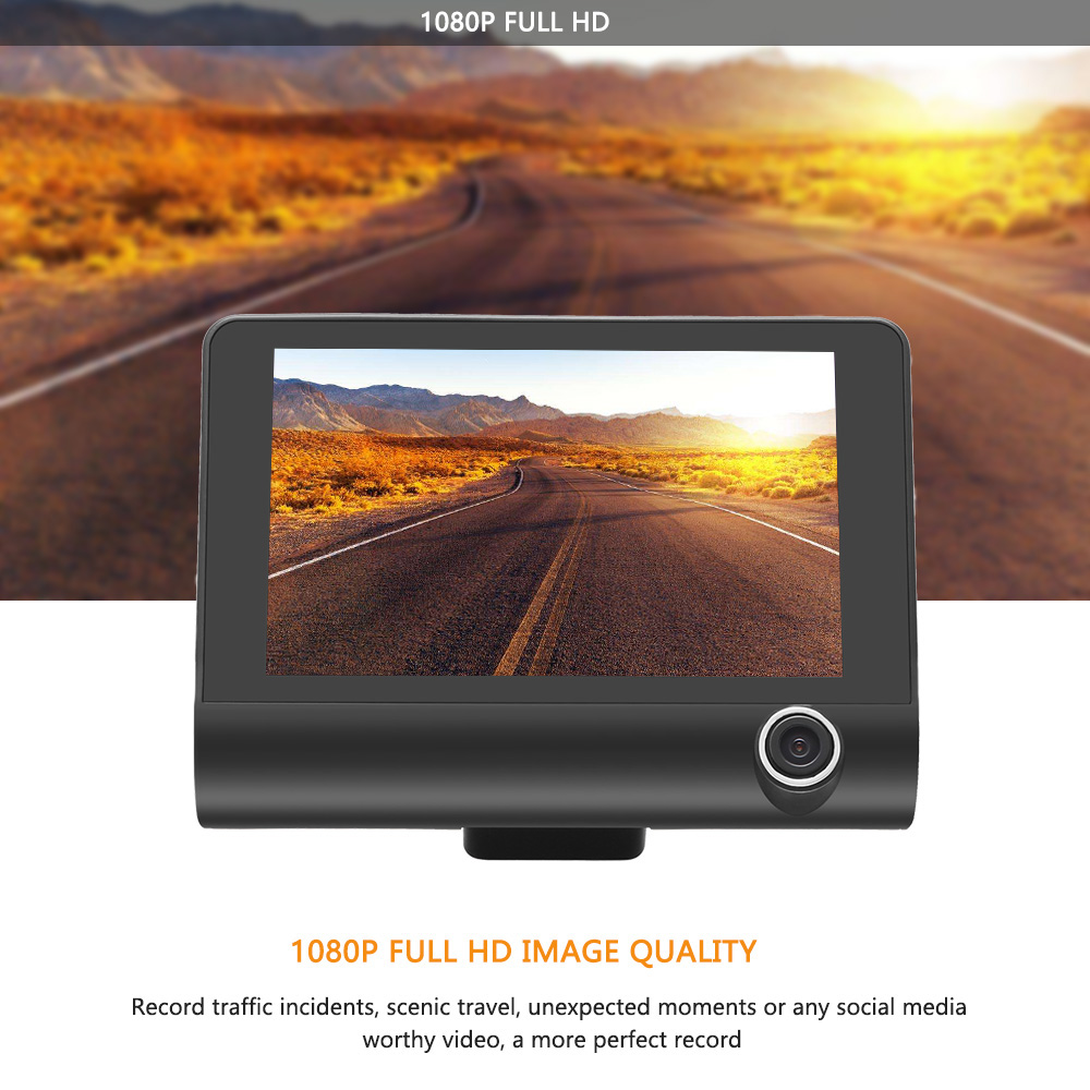 Dashcam Triple Caméra De Voiture - Caméra Avant + Caméra Intérieure et Caméra Recul Chez Gift.Ma Boutique des cadeaux aux meilleurs prix en ligne au Maroc