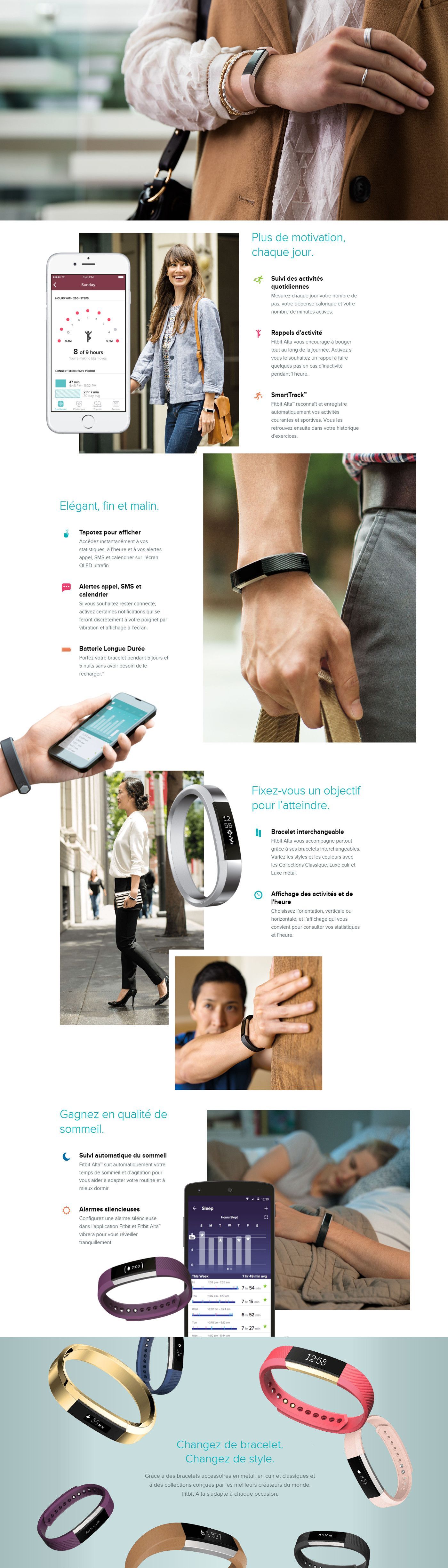 Fitbit Alta  Un bracelet connecté qui prend soin de votre forme et votre look - Chez Gift.Ma Boutique des cadeaux aux meilleurs prix en ligne au Maroc