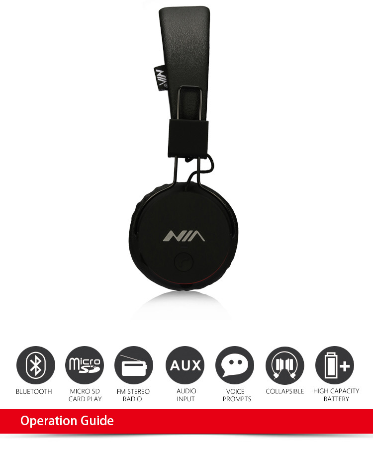 casque Bluetooth NIA-X2 avec micro integré Chez Gift.ma Boutique en ligne