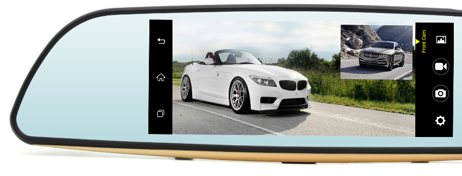 Dashcam - Rétroviseur Voiture Avec Écran Tactile 7 pouces équipé de System Android + GPS + Wifi + Bluetooth + 4G + Surveillance En Temps Réel & Caméra De Recul 